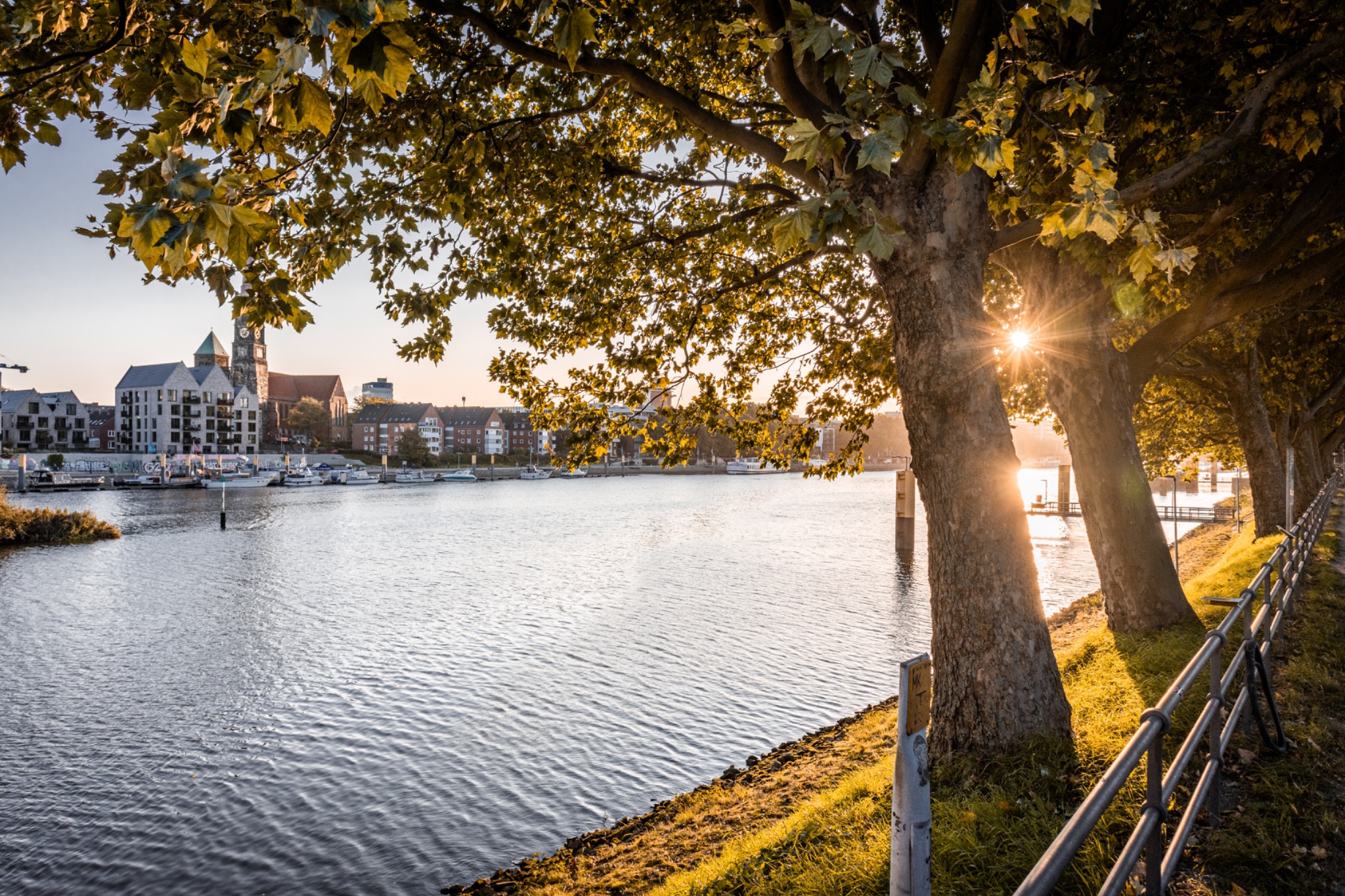 Weser sonnenaufgang bremen