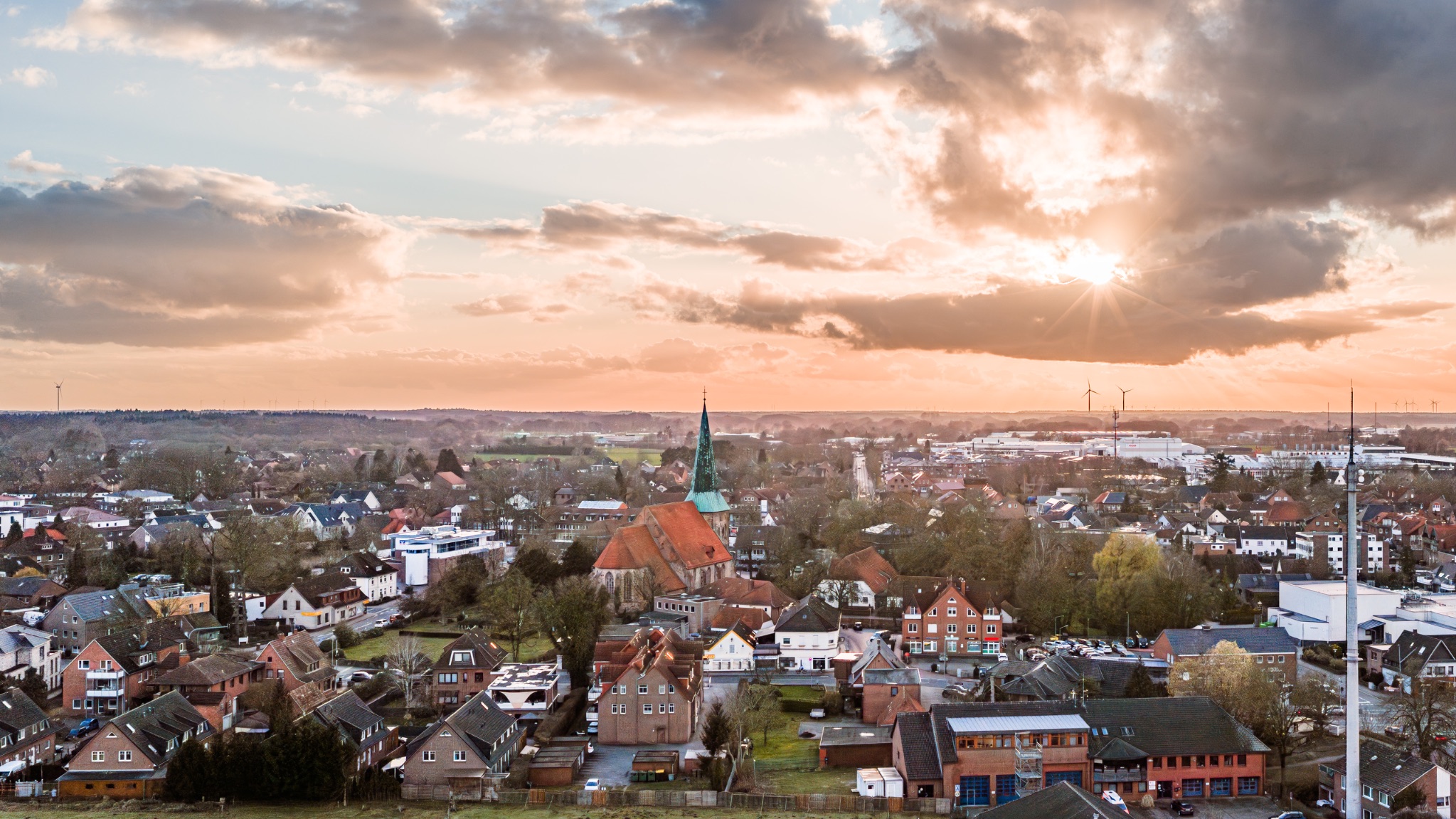 Gandefrkesee sonnenuntergang luftaufnahme