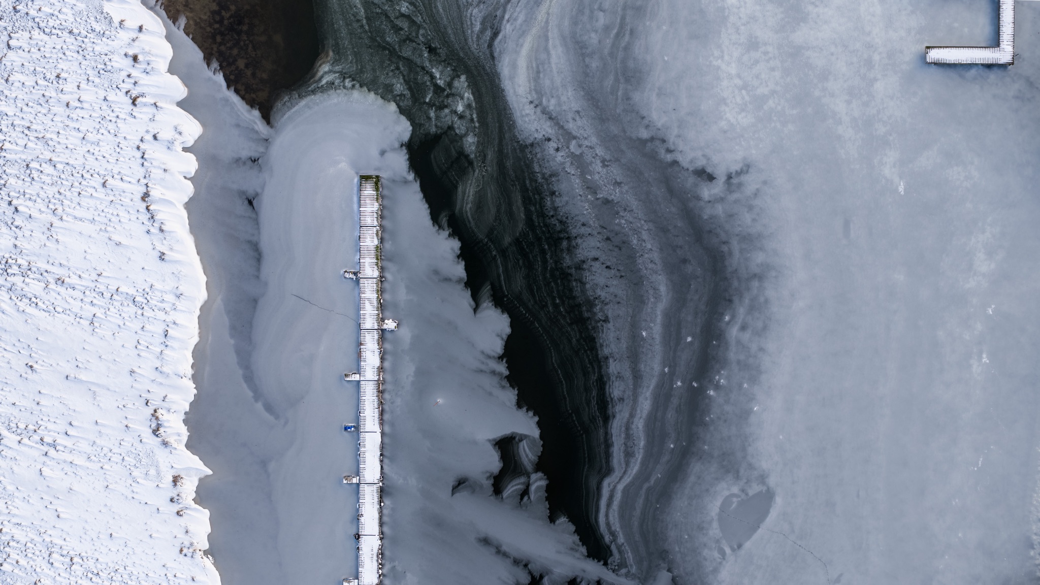 Ochtum schnee winter luftaufnahme