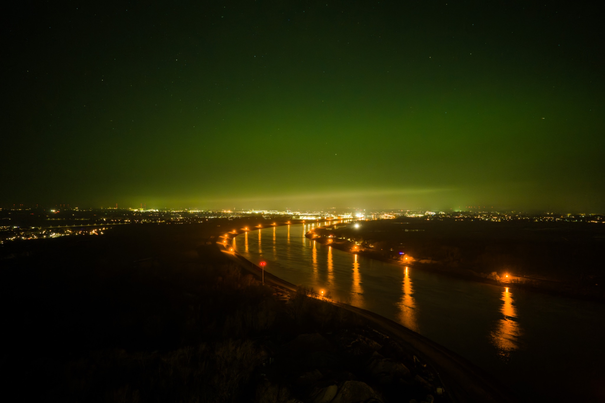 Polarlichter weser luftaufnahme